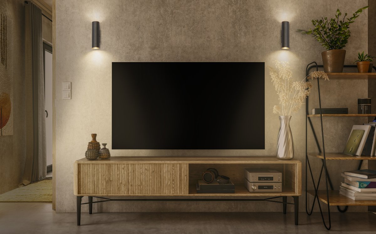 Drums 20cm Zwart wandlamp Van Ledvance - Drums is een moderne wandlamp met een minimalistisch design.