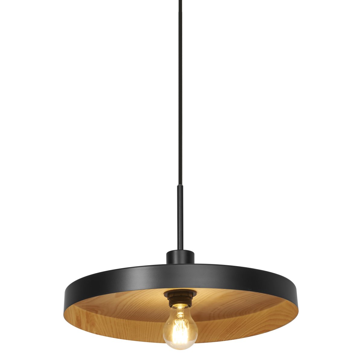 Plate Wood Ø40 Zwart hanglamp Van Osram - waardoor er een aangenaam en warm licht in de kamer verspreid wordt.