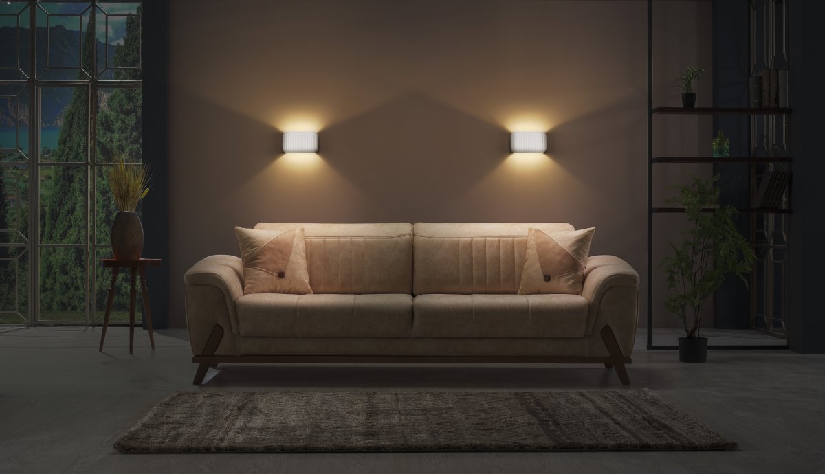 Plaster Routes 25cm Wit wandlamp Van Ledvance - Plaster Routes &auml;r en modern v&auml;gglampa gjord av gips.