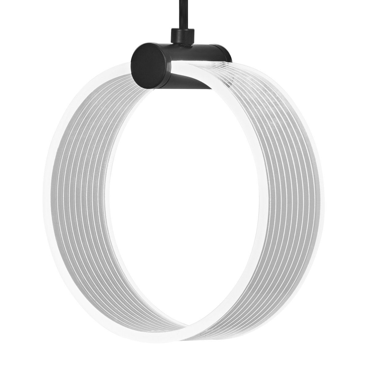 Circle PL Ø16 Zwart hanglamp Van Osram - In de eerste fase schijnt de lamp in een warm wit licht van 3000K, in de tweede fase schijnt hij in een koud wit licht van 4200K en in de derde fase schijnt hij in 6500K (daglicht).