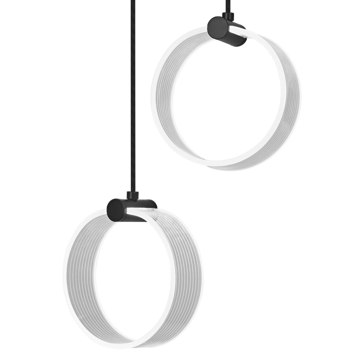 Circle PL 27cm Zwart hanglamp Van Ledvance - In de eerste fase schijnt de lamp in een warm wit licht van 3000K, in de tweede fase schijnt hij in een koud wit licht van 4200K en in de derde fase schijnt hij in 6500K (daglicht).