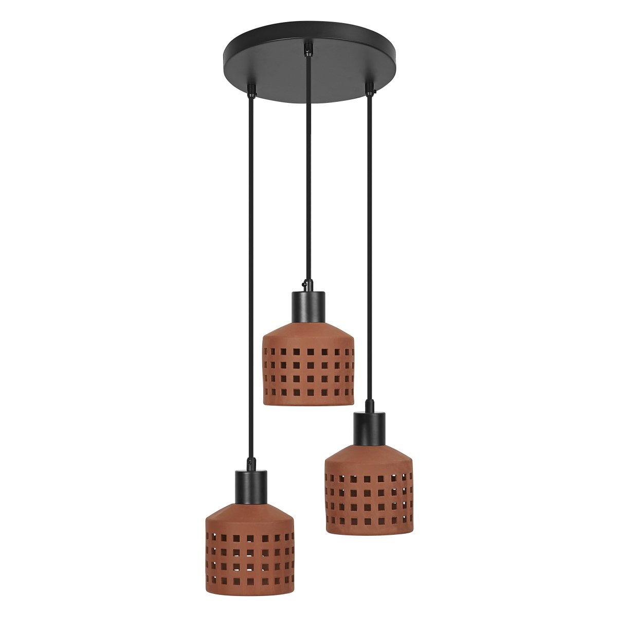 Clay Windows Ø32 Bruin hanglamp Van Ledvance - Clay Windows har en rustik design med sina sk&auml;rmar gjord av lera i en r&ouml;dbrun f&auml;rg.