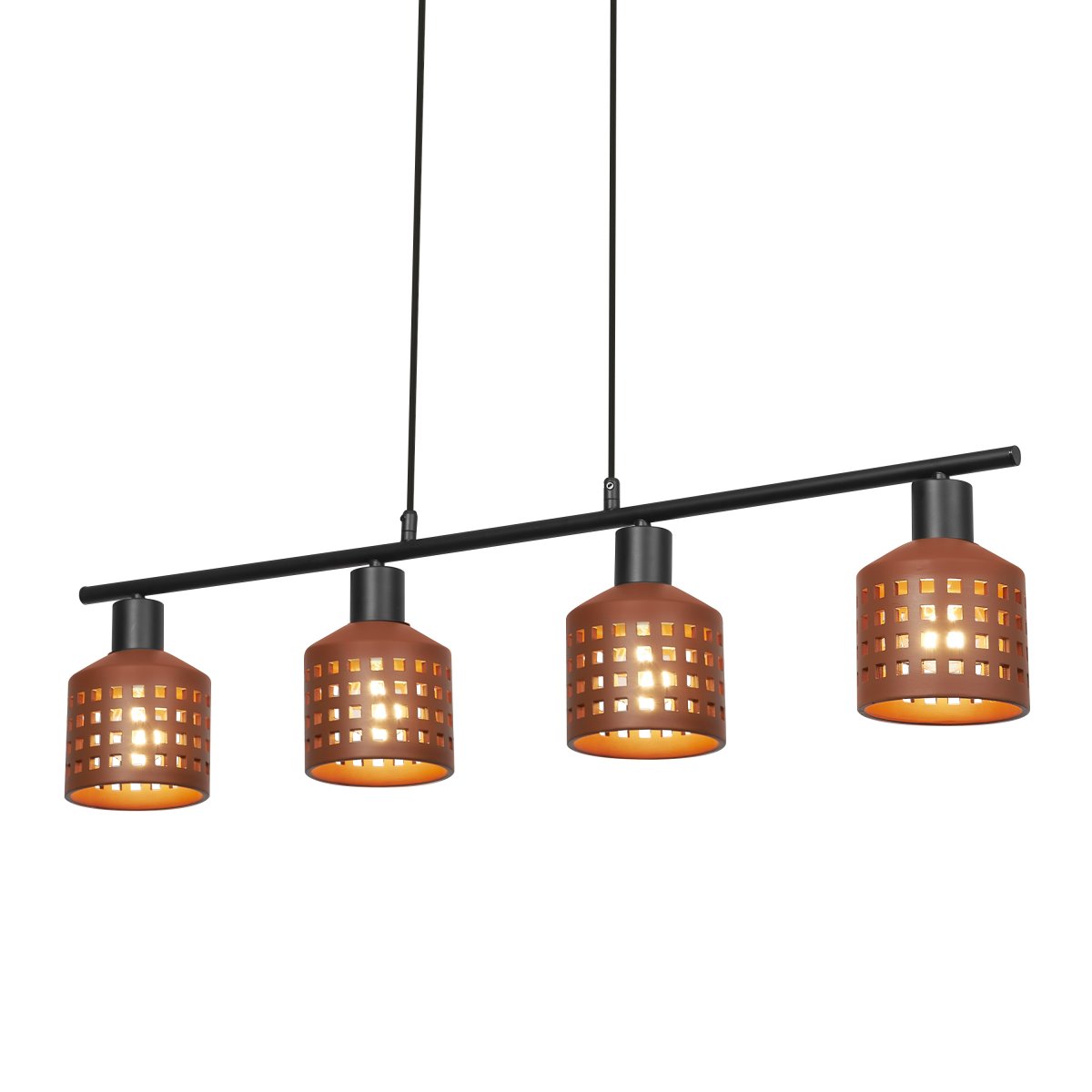 Clay Windows 90cm Bruin hanglamp Van Ledvance - Clay Windows har en rustik design med sina sk&auml;rmar gjord av lera i en r&ouml;dbrun f&auml;rg.