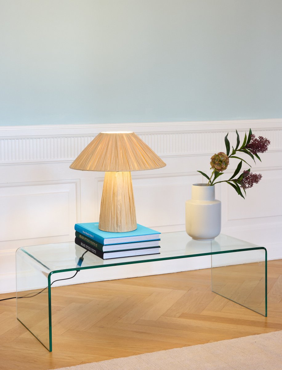 Bamboo Paper Hut 40cm Natuur tafellamp Van Ledvance - Placera f&ouml;rslagsvis i vardagsrummet, p&aring; byr&aring;n i hallen eller i f&ouml;nstret i k&ouml;ket.