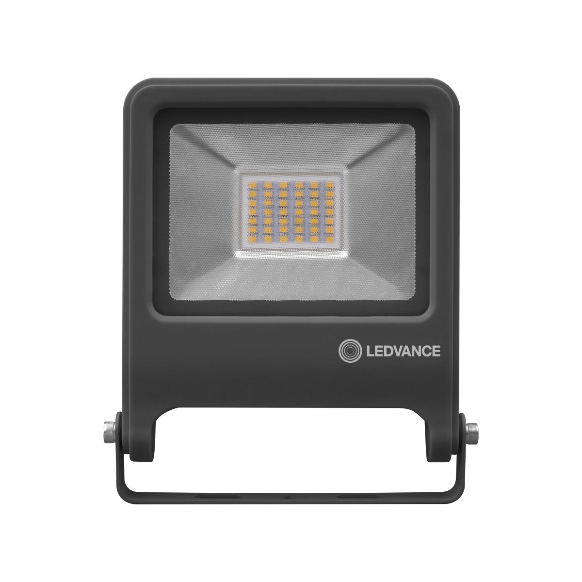 Flood 30W Donkergrijs buitenlamp Van Osram - Den robusta konstruktionen och det kraftfulla ljuset ger trygg och p&aring;litlig belysning &aring;ret runt.