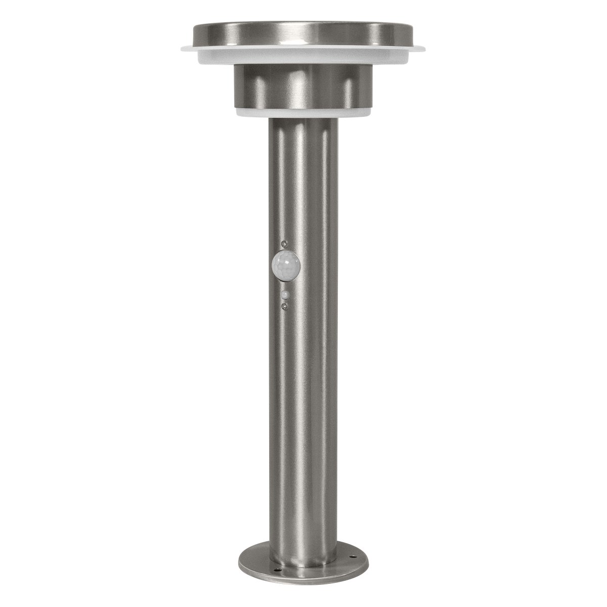 Double Circle Sensor Staal solarlamp Van Ledvance - De ingebouwde PIR-bewegingssensor en daglichtsensor zorgen ervoor dat de lamp automatisch aangaat als er beweging is in het donker.