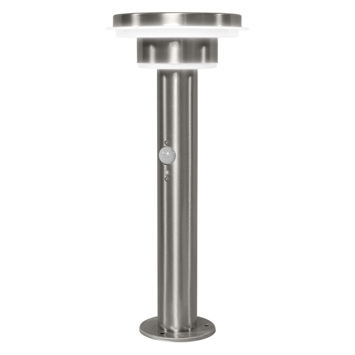 Double Circle Sensor Staal solarlamp Van Ledvance - De ingebouwde PIR-bewegingssensor en daglichtsensor zorgen ervoor dat de lamp automatisch aangaat als er beweging is in het donker.