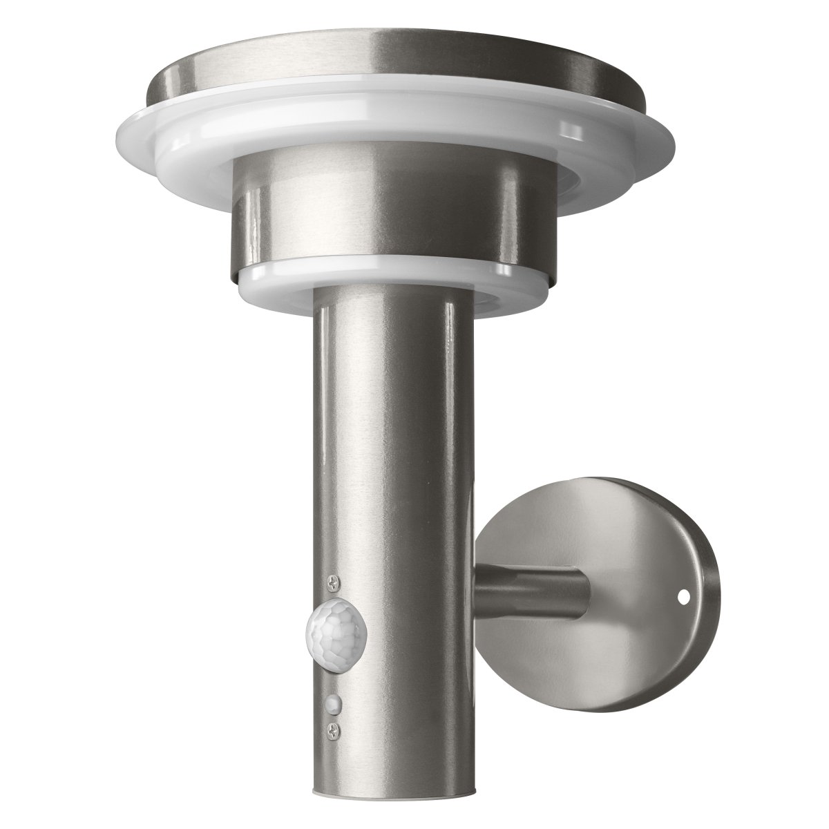 Double Circle Sensor Zilver solarlamp Van Ledvance - De ingebouwde PIR-bewegingssensor en daglichtsensor zorgen ervoor dat de lamp automatisch aangaat als er beweging is in het donker.