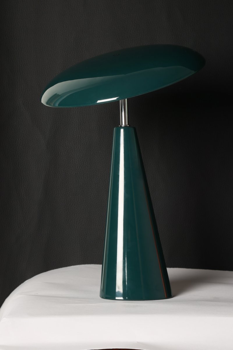 Audrey 33cm Donkergroen Draagbare Van Eja - De geïntegreerde ledverlichting zorgt voor een aangenaam licht en de lamp is dimbaar, zodat u gemakkelijk de juiste sfeer in de kamer kunt creëren.