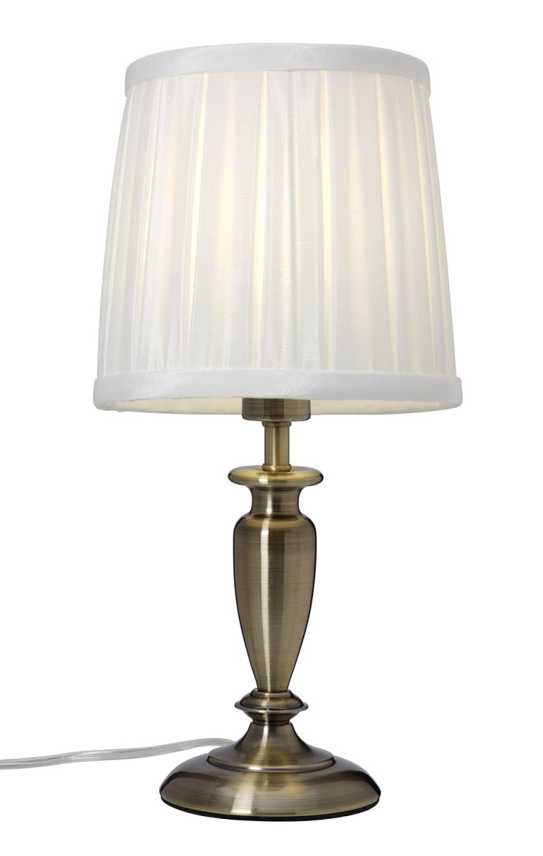 Ines 34cm Antiek messing tafellamp Van Cottex - De Ines tafellamp in metaal en textiel is een elegante klassieker die tijdloze charme toevoegt aan elke kamer.