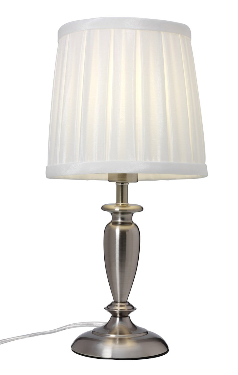 Ines 34cm Antiek zilver tafellamp Van Cottex - De Ines tafellamp in metaal en textiel is een elegante klassieker die tijdloze charme toevoegt aan elke kamer.