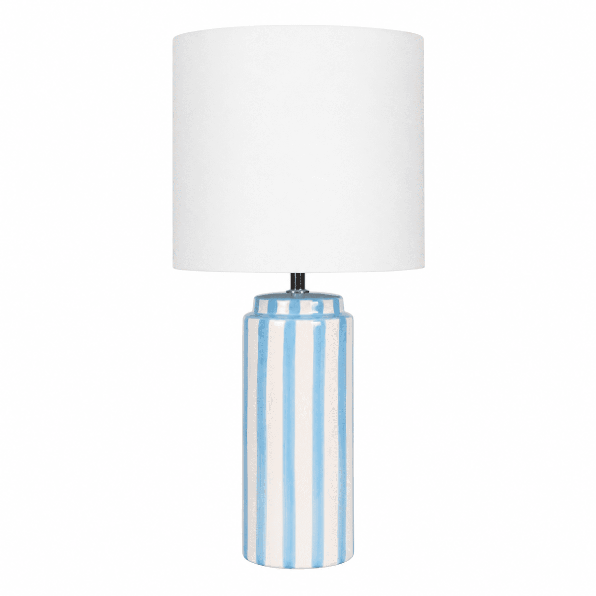 Faro 50cm Lichtblauw/wit tafellamp Van Nordic Lighting - Faro is een stijlvolle tafellamp die een klassieke vorm combineert met een grafische uitstraling.