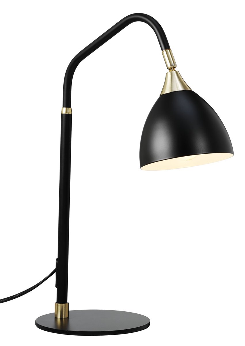  Läza 43cm Zwart bureaulamp Van Cottex - Dankzij de beweegbare lampenkap met witte binnenkant voor optimale lichtreflectie is deze lamp perfect voor op uw bureau of als leeslamp.