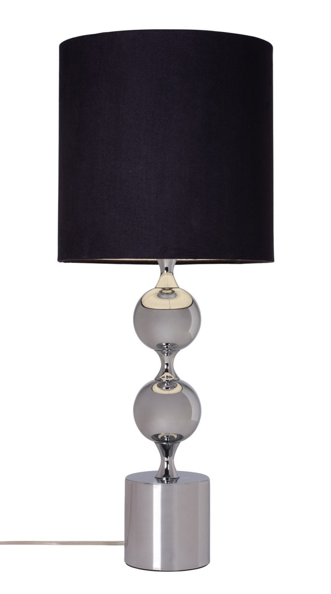 Prakt 60cm Chroom tafellamp Van Cottex - Prachtige tafellamp in metaal en textiel is een elegante en opvallende lamp die de kamer een verfijnde toets geeft.