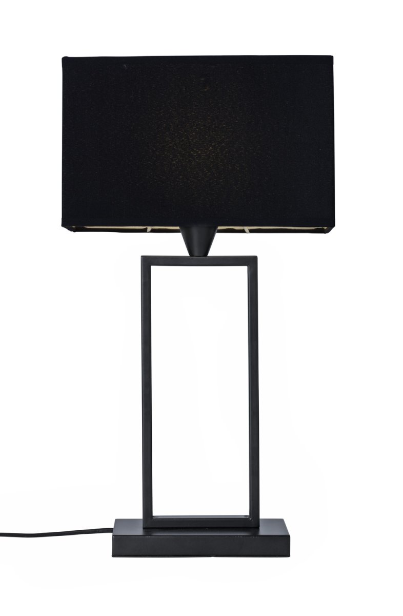 Kensington 50cm Zwart tafellamp Van Cottex - Het stijlvolle metalen frame zorgt voor een luchtige en moderne uitstraling, terwijl de zwarte textielen kap een zacht en aangenaam licht verspreidt.