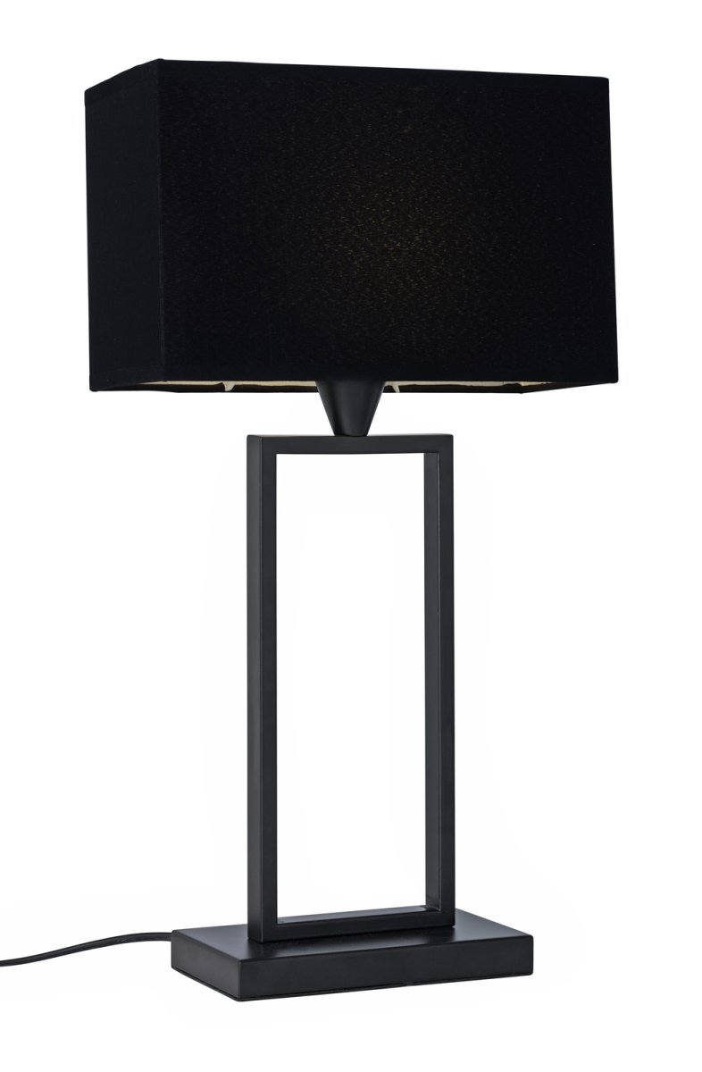 Kensington 50cm Zwart tafellamp Van Cottex - Het stijlvolle metalen frame zorgt voor een luchtige en moderne uitstraling, terwijl de zwarte textielen kap een zacht en aangenaam licht verspreidt.