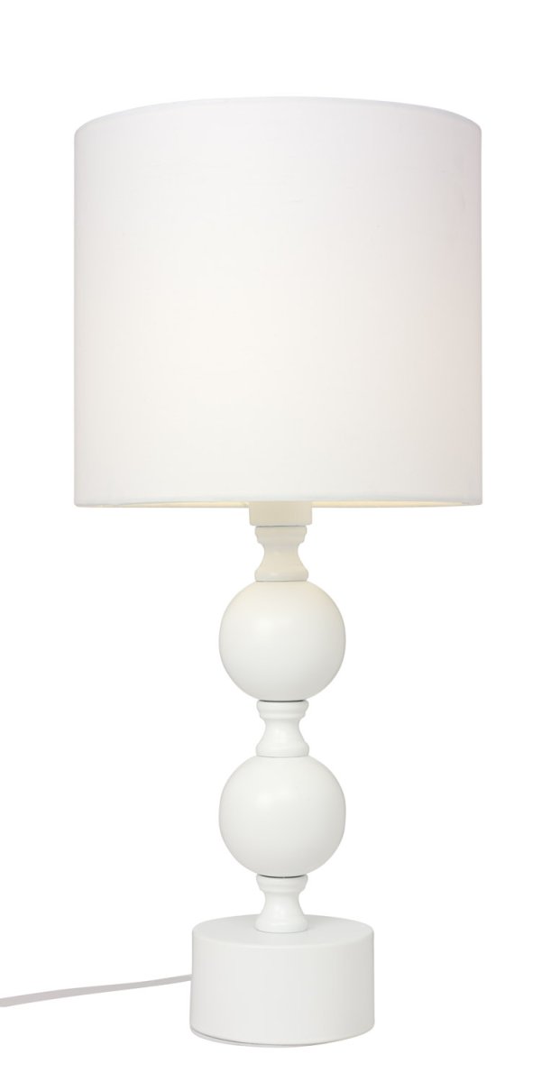Pompa 46cm Wit tafellamp Van Cottex - De Pompa tafellamp in metaal en textiel is een elegante en opvallende lamp die de kamer een verfijnde toets geeft.