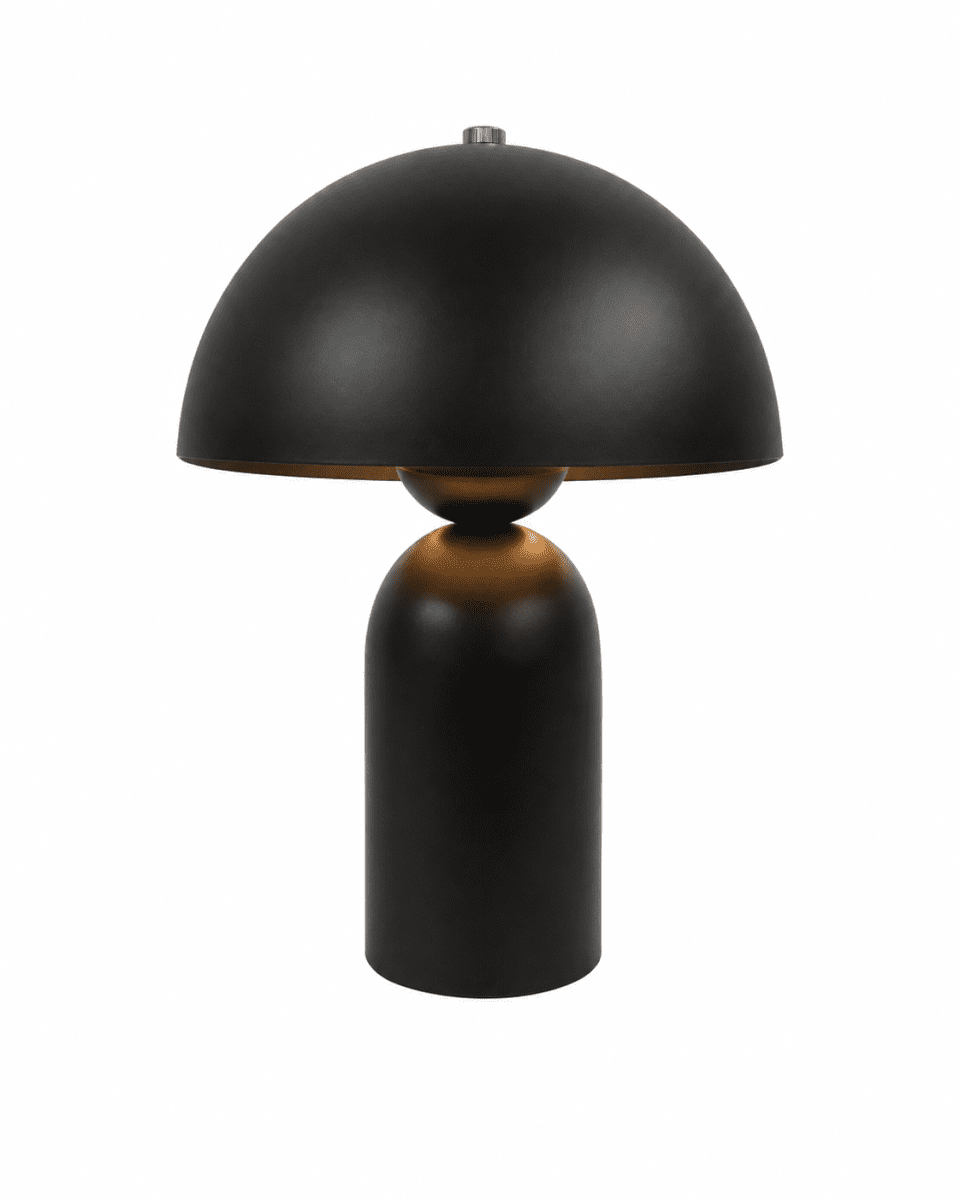 Capello 35cm Zwart tafellamp Van Nordic Lighting - De lamp heeft een ronde kap en een zacht gevormde voet die een harmonieuze balans tussen de vormen cre&euml;ert.