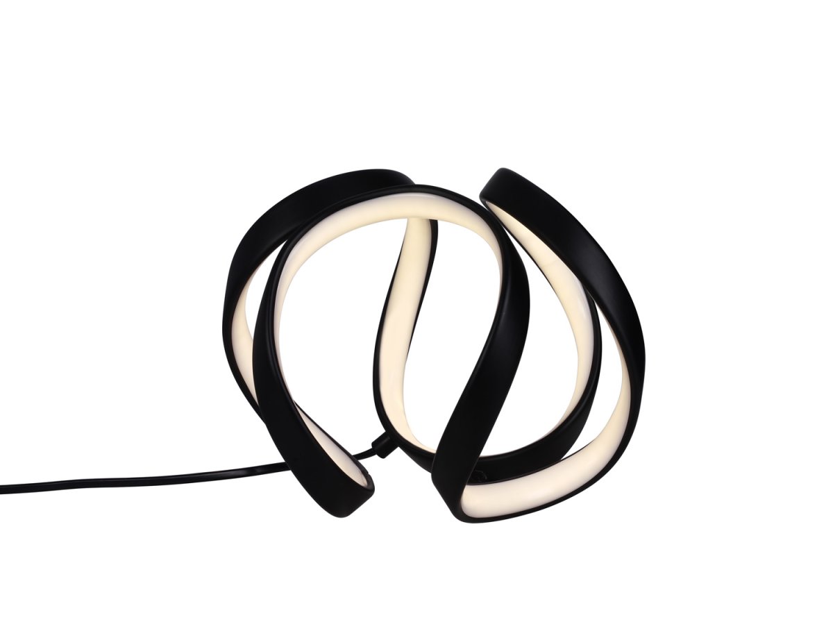 Wave 18cm Zwart tafellamp Van Cottex - Wave bordslampa i metall och silikon &auml;r en modern och elegant belysningsl&ouml;sning som ger ditt rum en unik och stilfull k&auml;nsla.