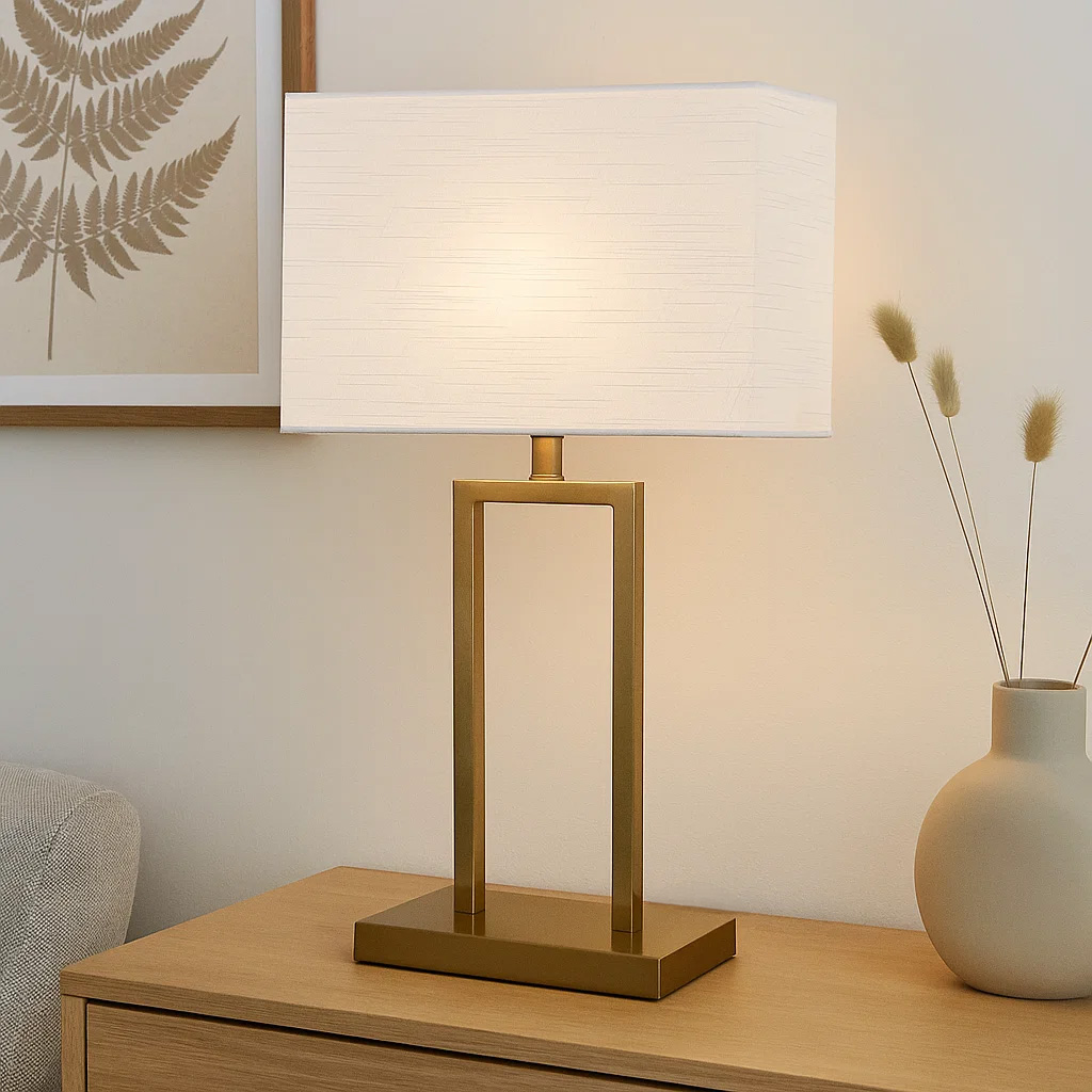 Gemma 52cm Messing tafellamp Van Nordic Lighting - Een elegante tafellamp van metaal met een stijlvolle messing afwerking die een warme en exclusieve indruk geeft.
