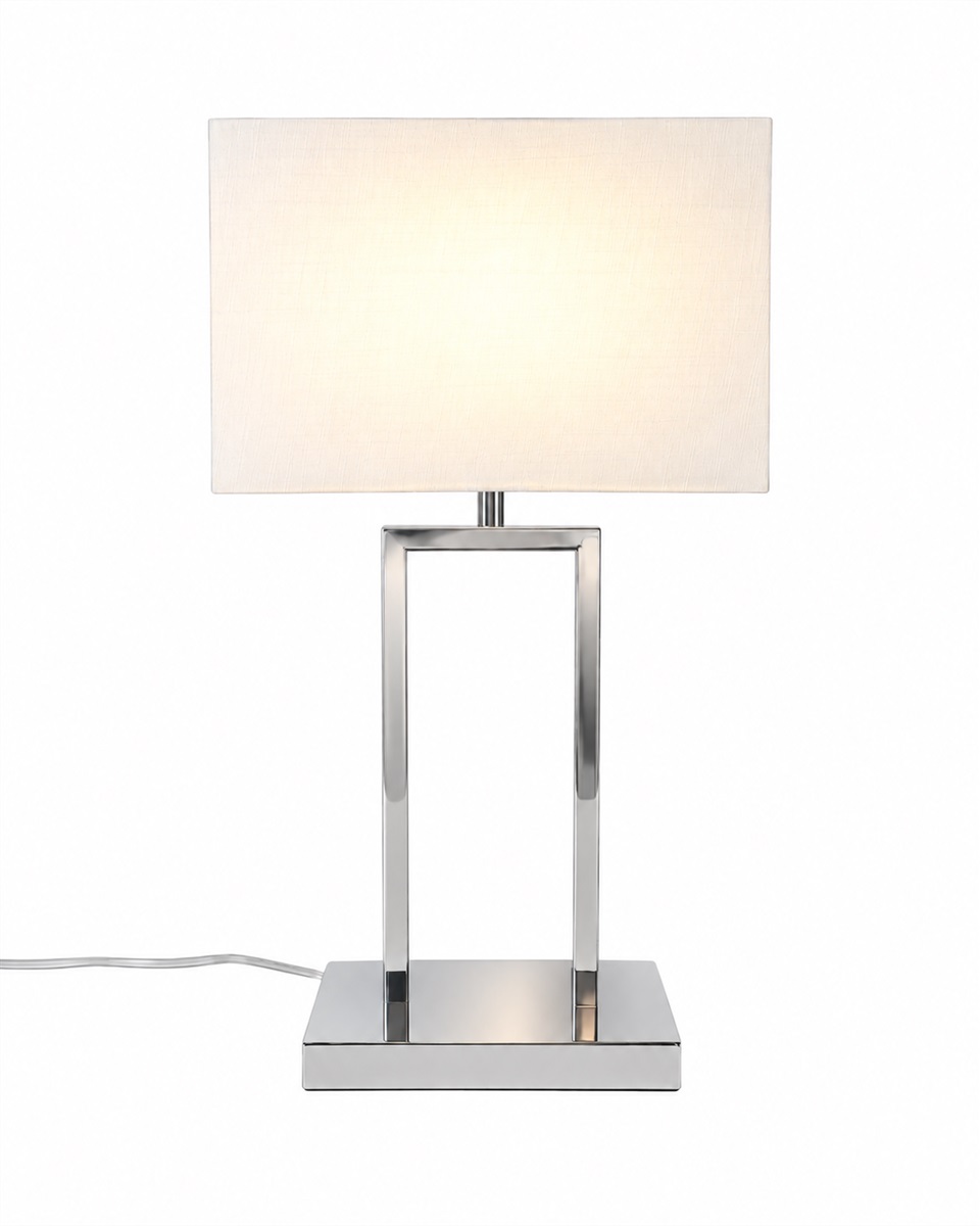 Gemma 52cm Chroom tafellamp Van Nordic Lighting - Een elegante tafellamp van metaal met een stijlvolle chromen afwerking die een exclusieve indruk wekt.