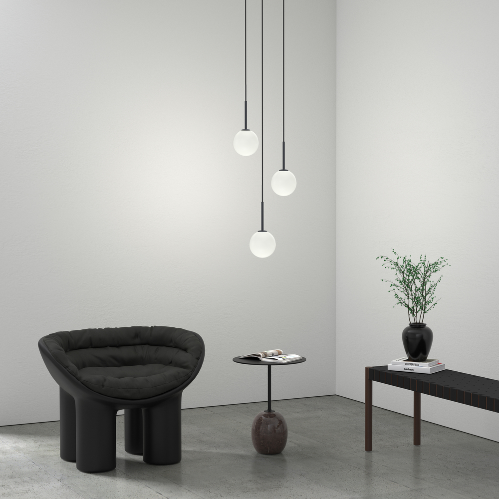 Ballon Ø14 Matzwart hanglamp Van Herstal - Placera Ballon pendel i ditt vardagsrum som ett kluster eller k&ouml;k f&ouml;r att ge ditt hem en trendig, ungdomlig atmosf&auml;r och en str&aring;lande personlighet eller varf&ouml;r inte &ouml;ver nattduksbordet!