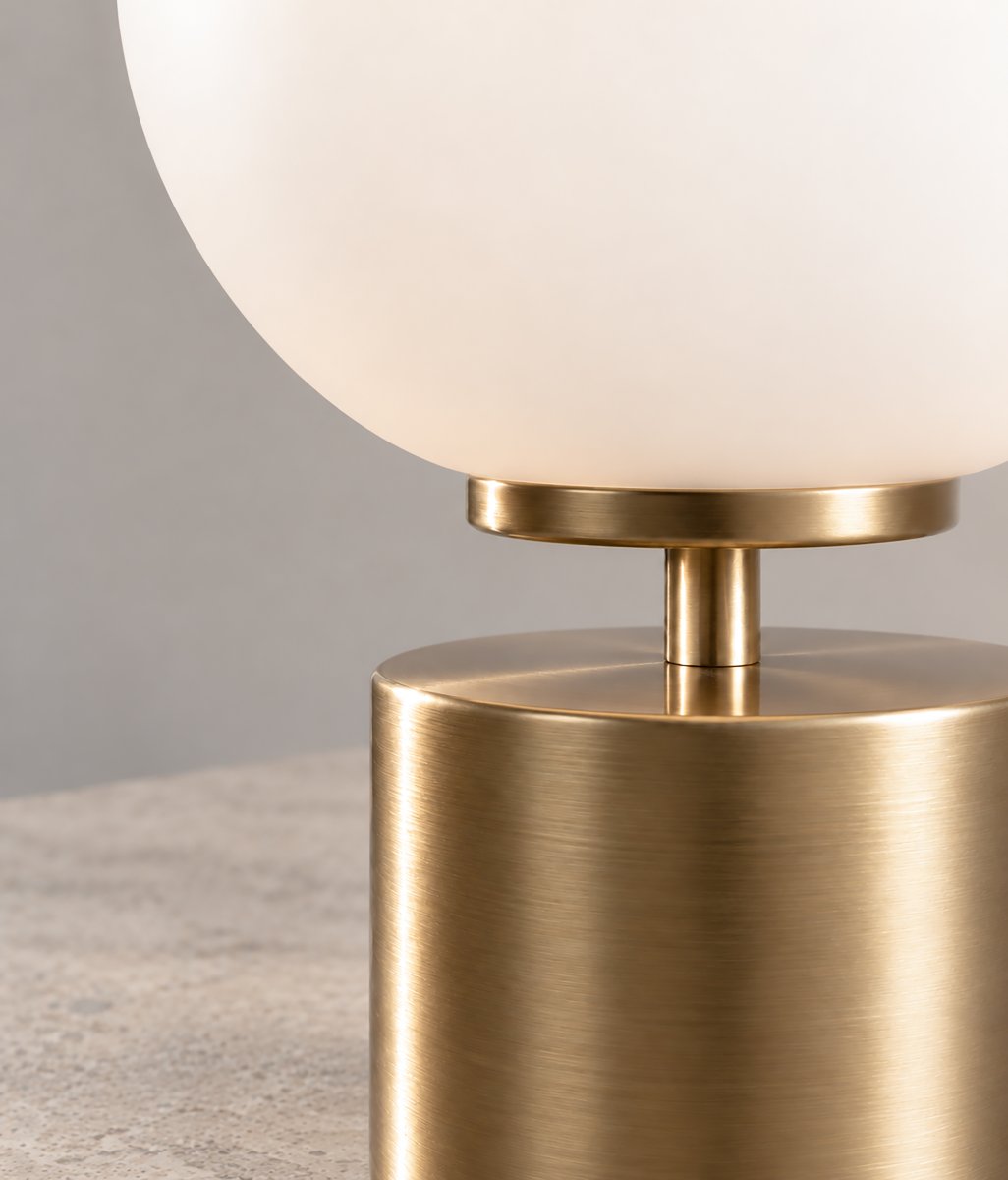Ballon 24cm Messing tafellamp Van Herstal - Ballon past perfect op een bijzettafel, in een vensterbank of op een bureau, waar het zelfs in uitgeschakelde toestand een decoratief detail in het interieur vormt.