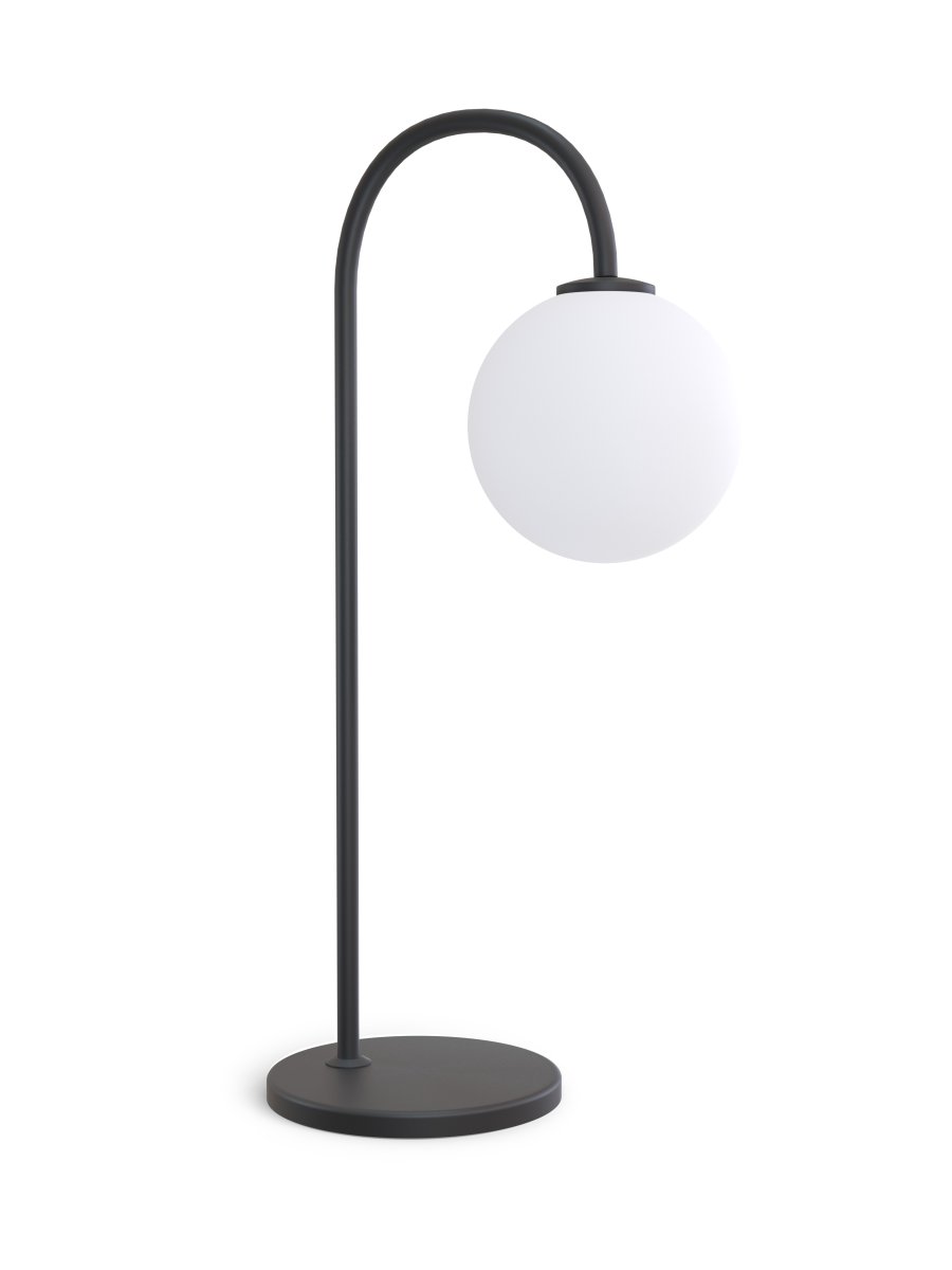 Ballon 53cm Zwart tafellamp Van Herstal - Deze lamp is perfect om een gevoel van gezelligheid en verfijning te verspreiden, of het nu in de woonkamer, slaapkamer of op kantoor is.