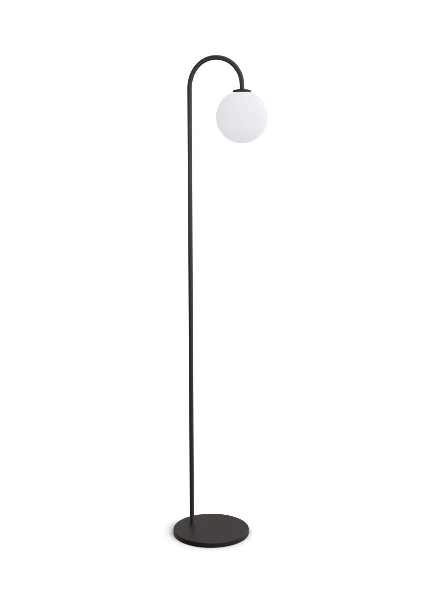 Ballon Zwart vloerlamp Van Herstal - Deze lamp is perfect om een gevoel van gezelligheid en verfijning te cre&euml;ren, of het nu in de woonkamer, slaapkamer of kantoor is.