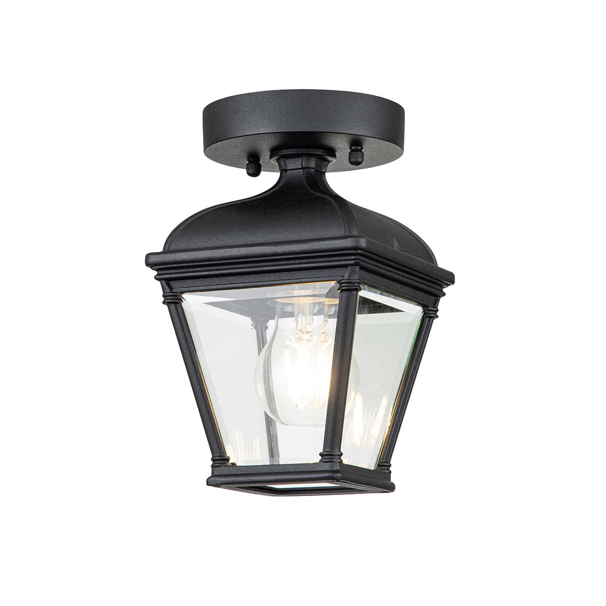 Bayview Zwart Van Elstead Lighting - De Bayview plafondlamp heeft een klassiek en elegant ontwerp met een romantische Georgische stijl die een stijlvolle en verfijnde aanwezigheid geeft aan elk exterieur.