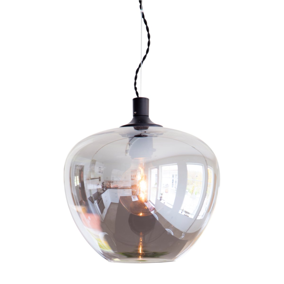 Bellissimo Ø28 Rookkleurig hanglamp Van By Rydéns - Bellissimo is een prachtige plafondlamp van verfijnd, transparant rookglas.