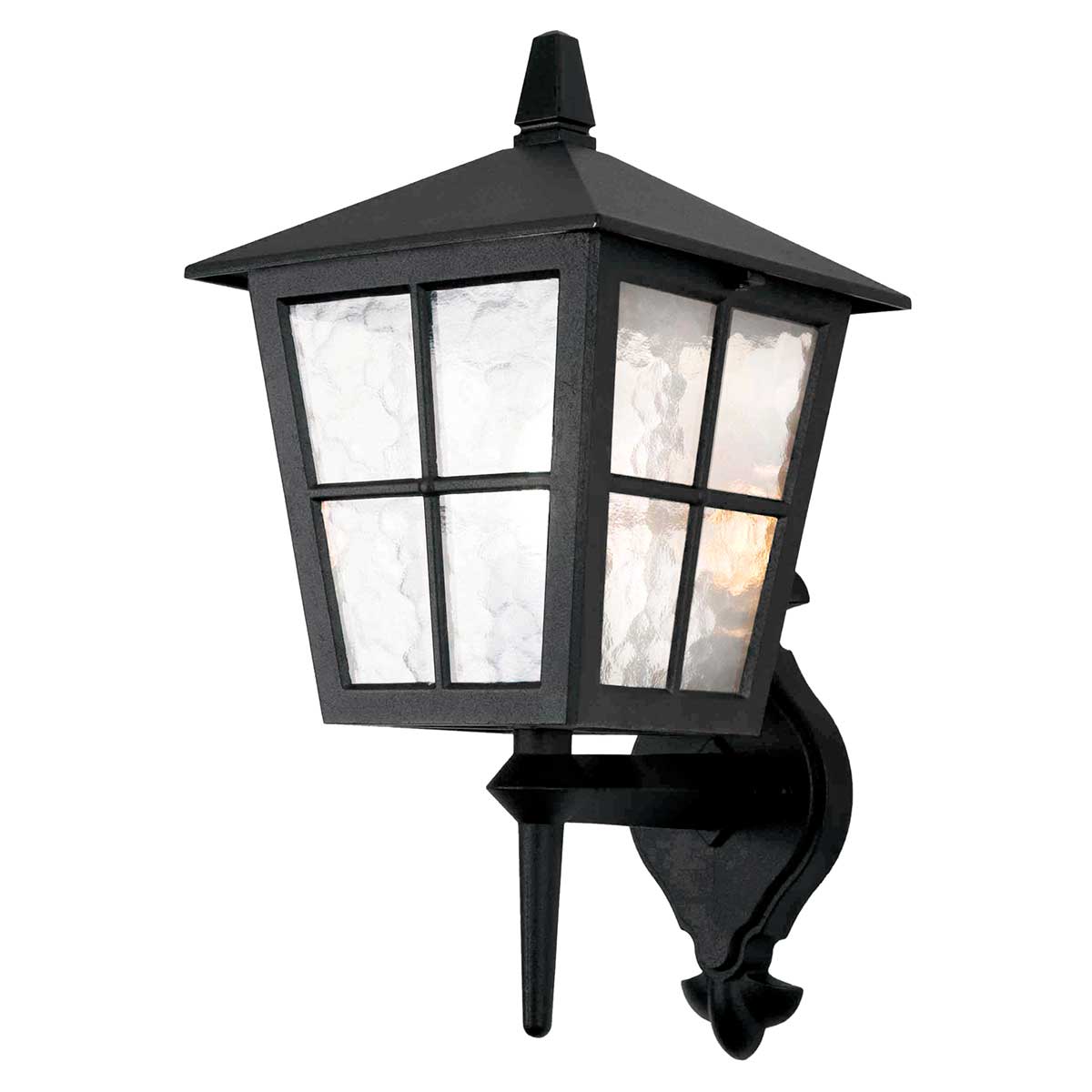 Canterbury Zwart buitenlamp Van Elstead Lighting - De Canterbury wandlamp maakt deel uit van een serie middelgrote lampen met een typisch Britse stijl, met vensterbogen en elegante rondingen.