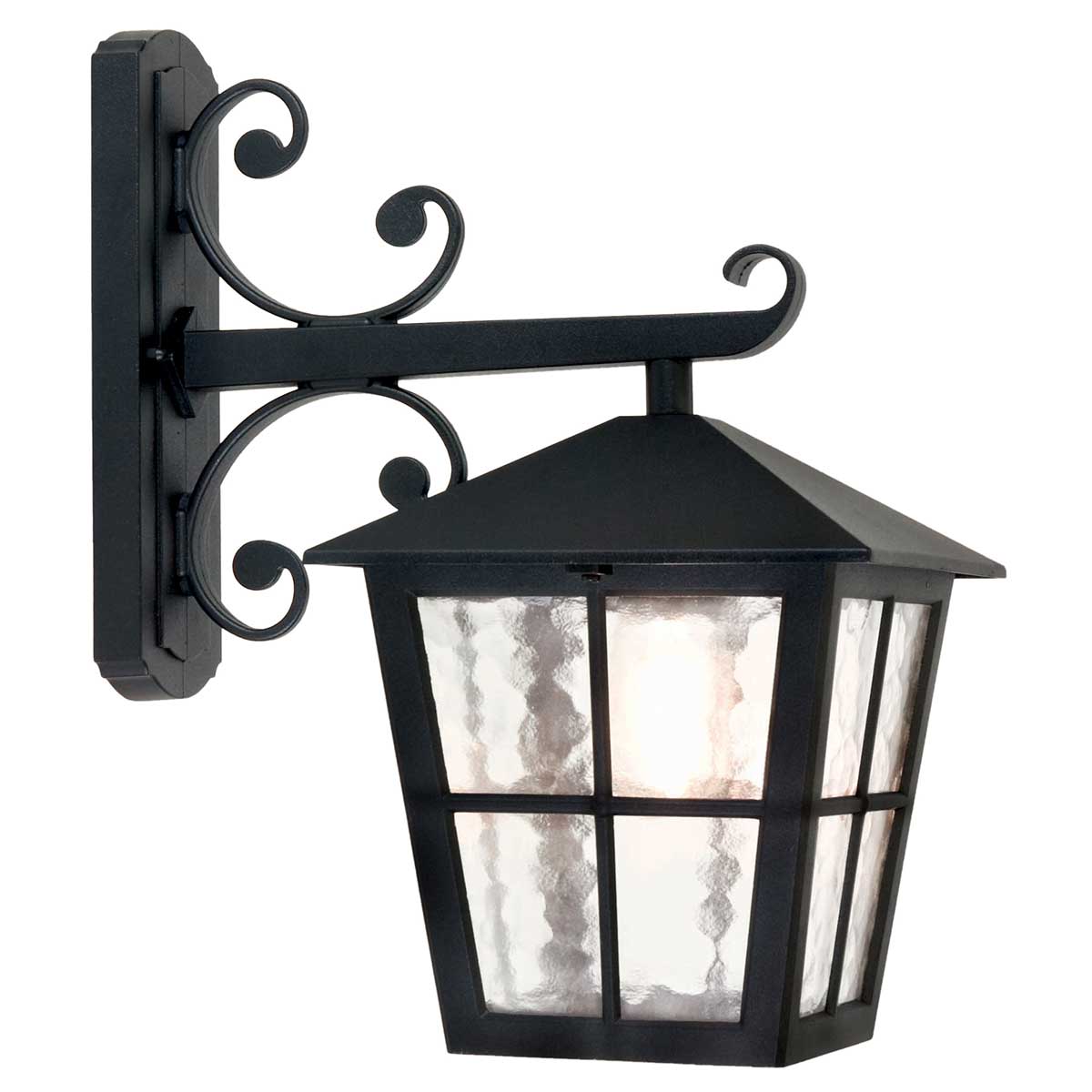 Canterbury Zwart buitenlamp Van Elstead Lighting - De Canterbury wandlamp maakt deel uit van een serie middelgrote lampen met een typisch Britse stijl, met vensterbogen en elegante rondingen.