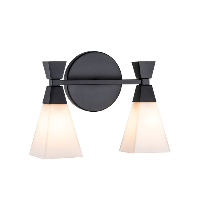 Bowtie 34cm Zwart badkamerlamp Van Elstead Lighting - De matzwarte wandlamp Bowtie is een moderne spiegellamp met een IP44-classificatie, waardoor deze geschikt is voor badkamers, maar ook voor andere interieurs, zoals wasruimtes of gastentoiletten.