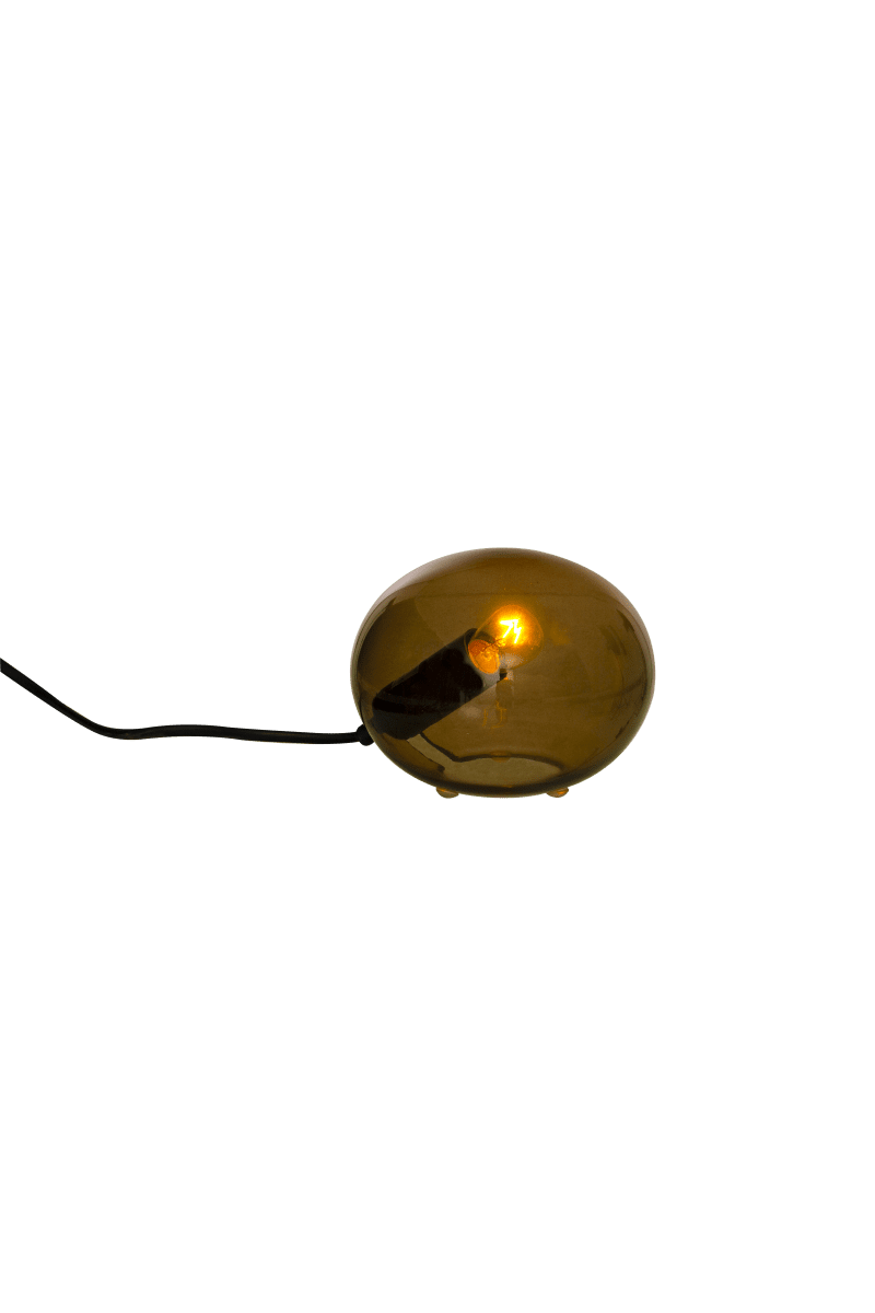 Globus 10cm Bruin tafellamp Van Aneta Lighting - Globus tafellamp van bruin glas met een lichtbron in de glazen bol die zorgt voor een decoratief en comfortabel licht.