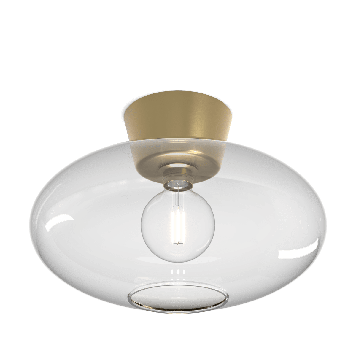 Bullo Ø38 Messing/transparant plafondlamp Van Belid - Bullo is een tijdloze en stijlvolle klassieker voor in huis.