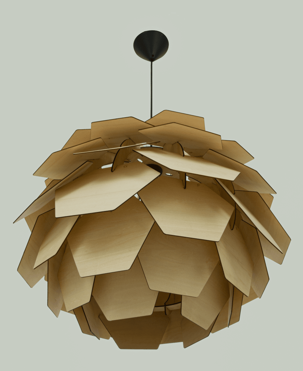 Carpatica Ø60 Natuur hanglamp Van Aneta Lighting - De lamp is in hoogte verstelbaar, met een minimale totale hoogte van 60 cm en een maximale totale hoogte van 280 cm.