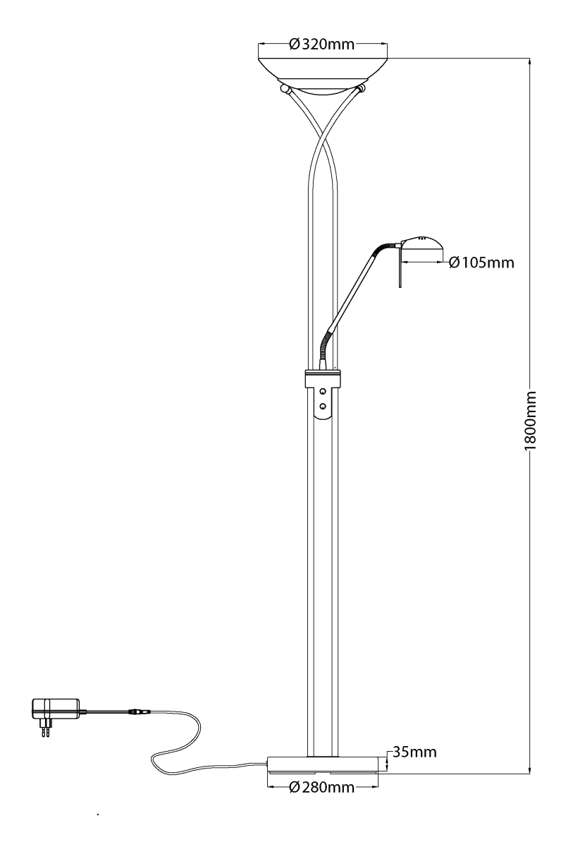Cannes Antiek messing vloerlamp Van Aneta Lighting - Het is aan te raden om de lamp in de woonkamer of bij de bank te plaatsen als leeslamp.