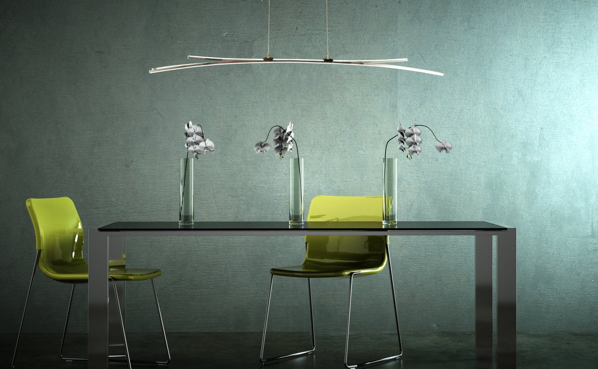 Svala 114cm Chroom hanglamp Van Aneta Lighting - Aluminium en 30W LED, de lichtbron is ge&iuml;ntegreerd en dimbaar.