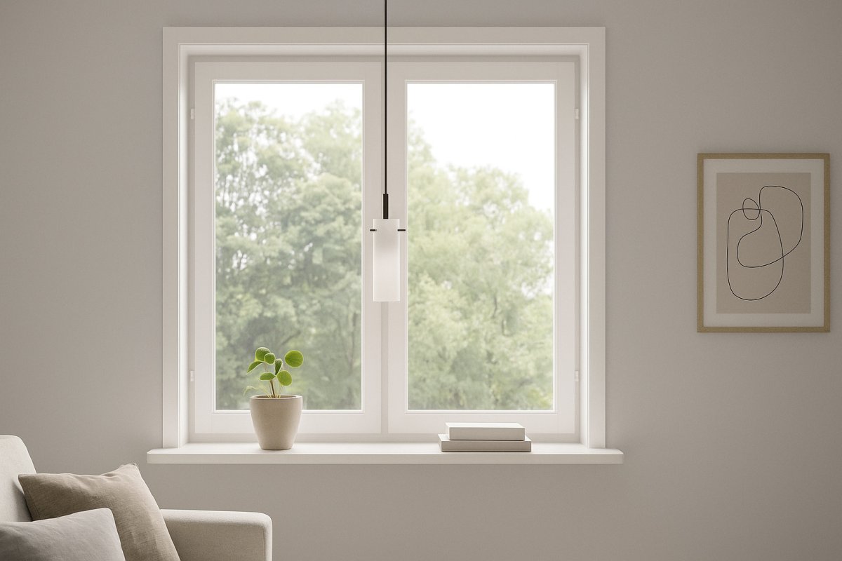 Cilinda Ø7 Zwart en wit raamlamp Van Nordic Lighting - Cilinda is een tijdloze raamlamp met een stijlvol design.