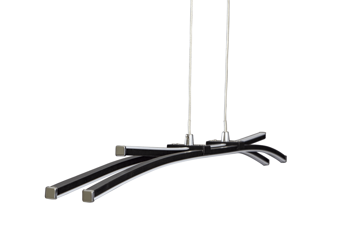 Svala 114cm Zwart hanglamp Van Aneta Lighting - Aluminium en 30W LED, de lichtbron is ge&iuml;ntegreerd en dimbaar.