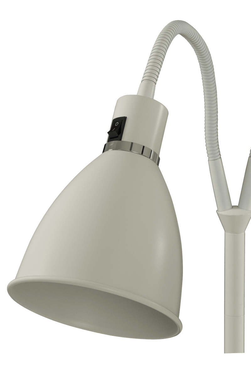 Idre 2 Wit vloerlamp Van Aneta Lighting - Op elke lampenkop zit een aan/uit-schakelaar, zodat u kunt kiezen of u één of beide lampen wilt inschakelen.