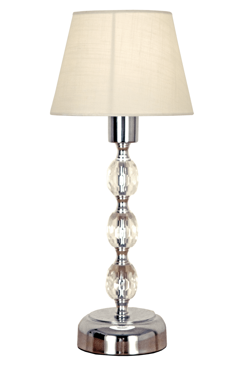 Johanna 34cm Chroom tafellamp Van Aneta Lighting - De Johanna tafellamp is gemaakt van verchroomd metaal met heldere acryl ballen en straalt elegantie uit.