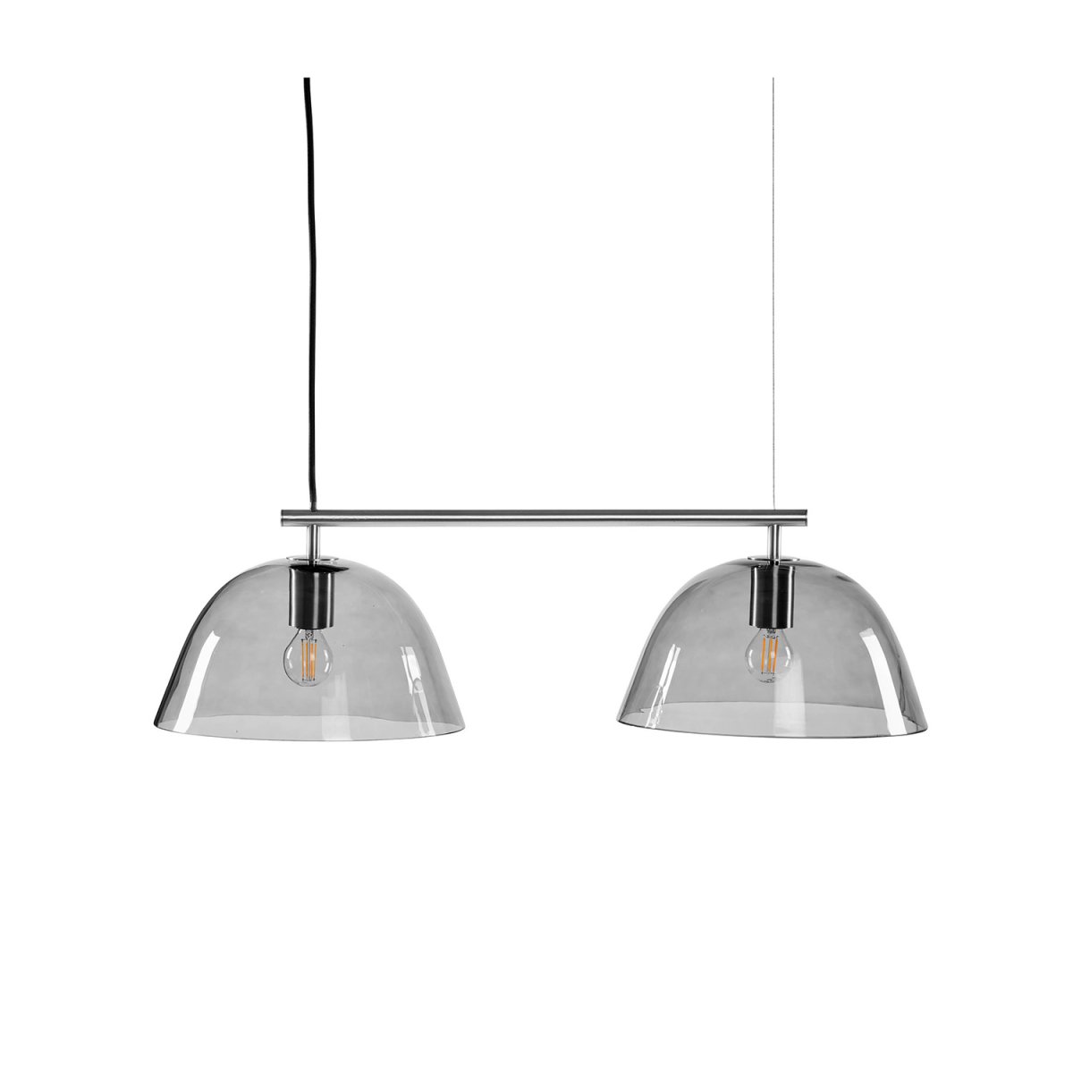 Wendo 70cm Nikkel hanglamp Van CO Bankeryd - De Wendo plafondlamp geeft met zijn kappen van gerookt glas een sprankelend, warm en zacht licht aan de kamer.
