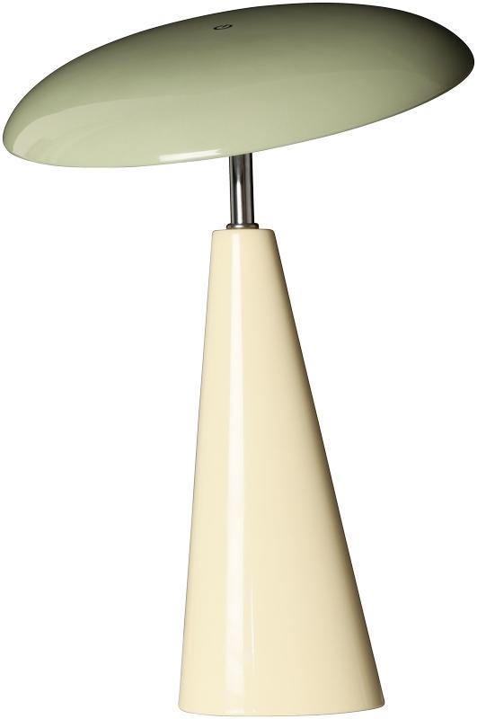 Audrey 33cm Beige/lichtgroen Draagbare Van Eja - De geïntegreerde ledverlichting zorgt voor een aangenaam licht en de lamp is dimbaar, zodat u gemakkelijk de juiste sfeer in de kamer kunt creëren.