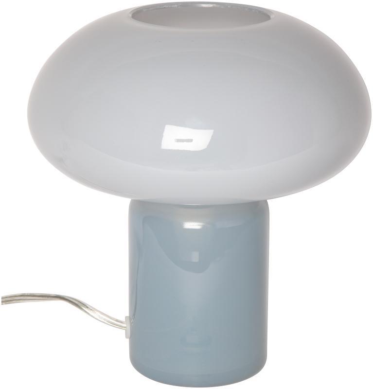 Glas 23cm Blauw tafellamp Van Eja - Het zachte licht zorgt voor een aangename sfeer in de kamer en maakt de lamp een perfecte blikvanger op een bijzettafel, vensterbank of nachtkastje.