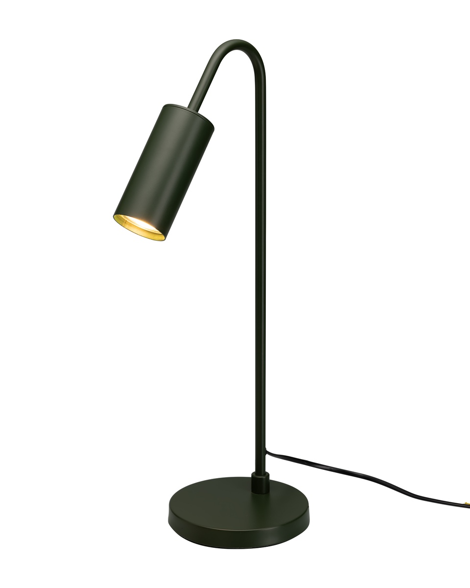 Curve 50cm Donkergroen bureaulamp Van By Rydéns - Het ontwerp combineert strakke, slanke lijnen met een zachte, speelse curve die de lamp een moderne uitstraling geeft.
