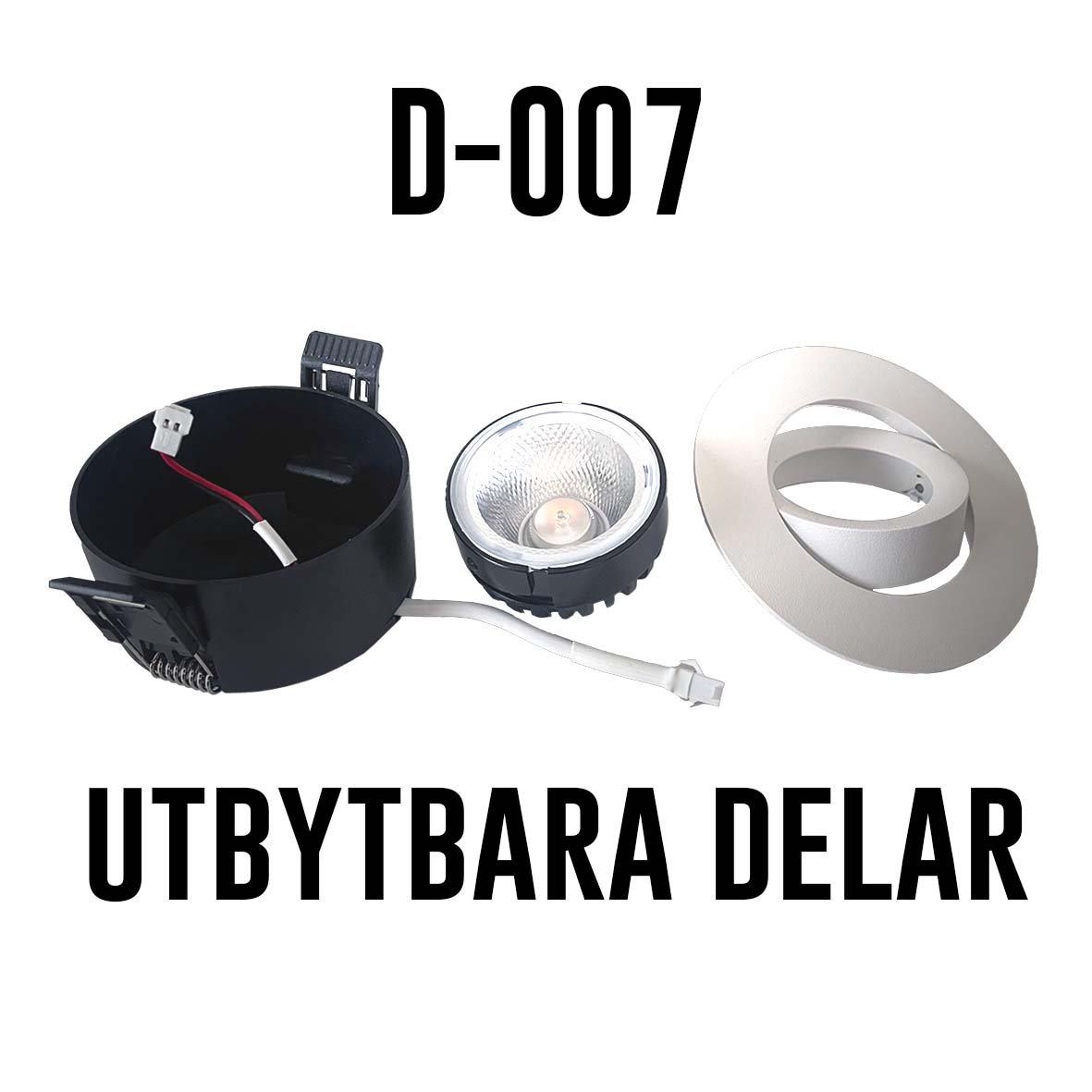 D-007 Downlight 4000K Wit Van Designlight - De driver en aansluitdoos (meegeleverd) zijn ontworpen voor montage met 28-inch schroeven in combinatie met plafondtegels van 12-13 mm.