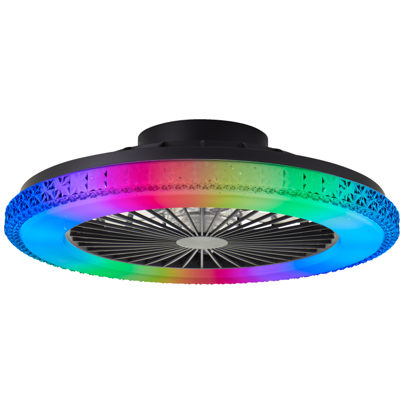 Badria Ø50 Zwart Van Brilliant - De ventilatorsnelheid is eenvoudig te regelen via de afstandsbediening en de praktische omkeerfunctie zorgt ervoor dat de ventilator het hele jaar door gebruikt kan worden, voor verkoelende luchtcirculatie in de zomer en om warme lucht effectiever te verspreiden in de winter.