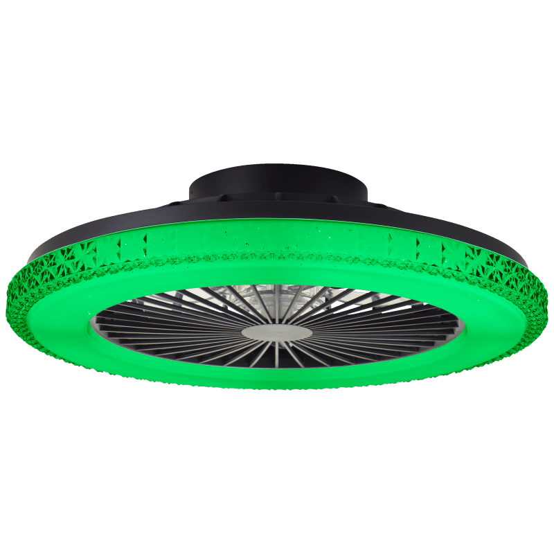 Badria Ø50 Zwart Van Brilliant - De ventilatorsnelheid is eenvoudig te regelen via de afstandsbediening en de praktische omkeerfunctie zorgt ervoor dat de ventilator het hele jaar door gebruikt kan worden, voor verkoelende luchtcirculatie in de zomer en om warme lucht effectiever te verspreiden in de winter.